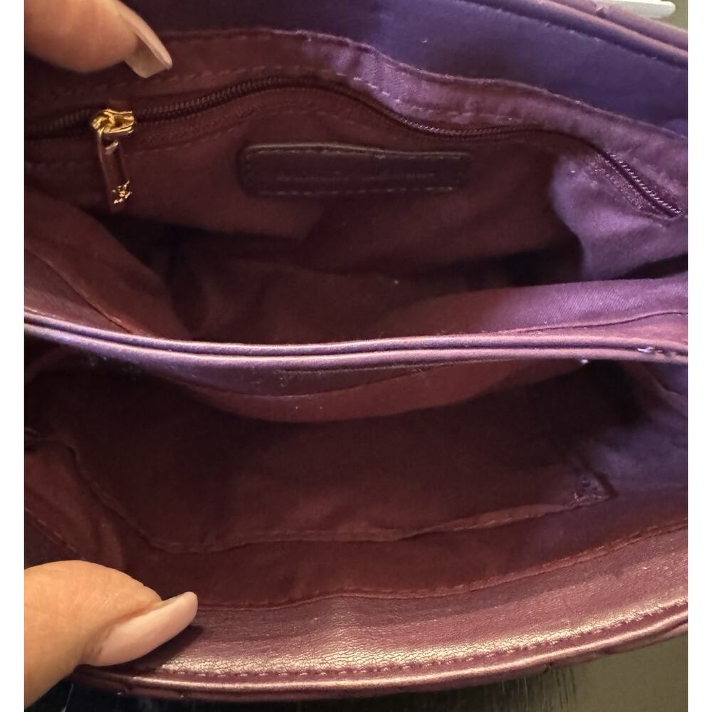 NWT Badgley Mischka Purple Diamond Quilted Crossbody Bag - Picture 7 of 8